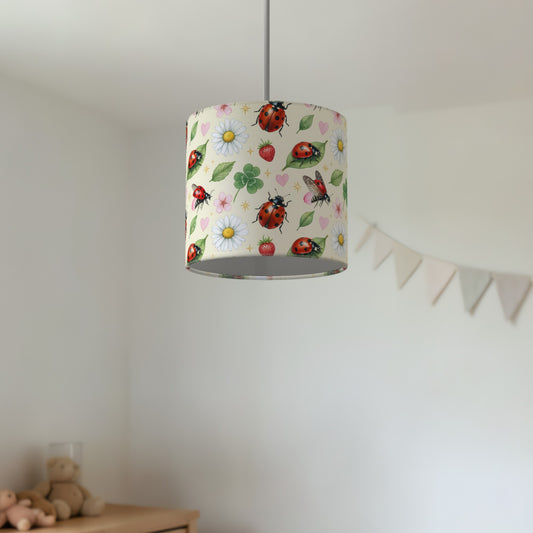 Cream Lucky Ladybirds lampshade - 20cm x 18.5cm Ceiling - photo 2