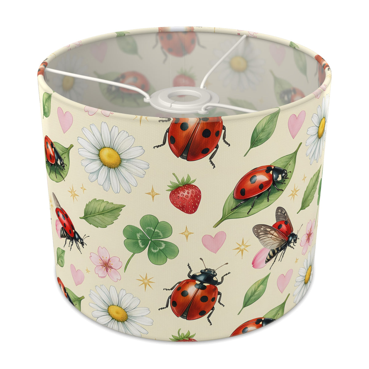 Cream Lucky Ladybirds lampshade - 25cm x 20cm Ceiling