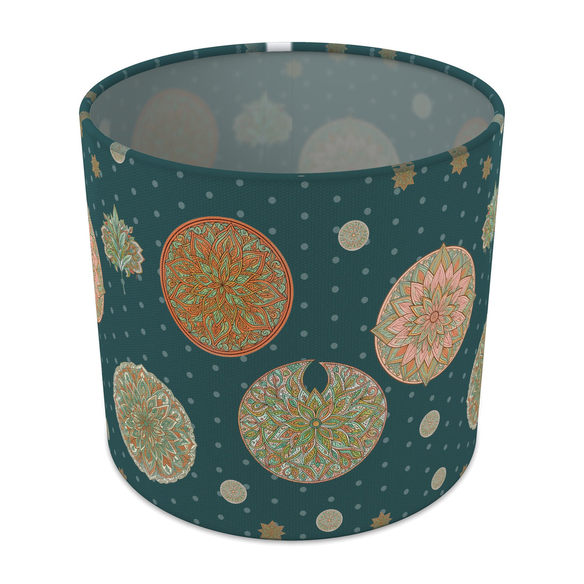 Deepteal Boho Mandala lampshade - 20cm x 18.5cm Table