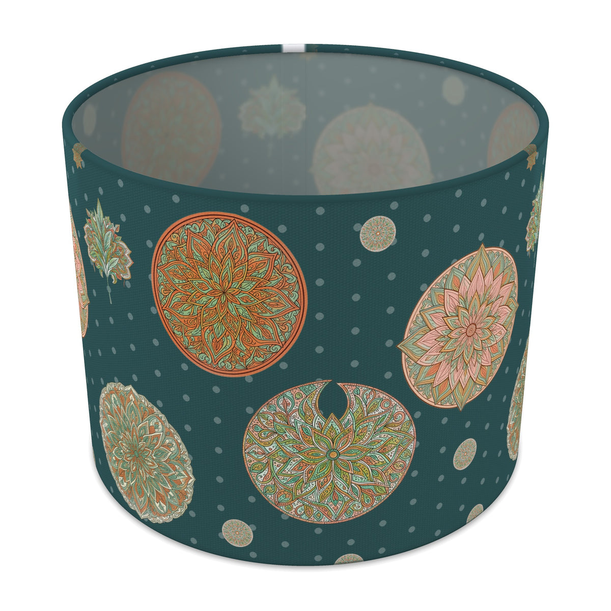 Deepteal Boho Mandala lampshade - 25cm x 20cm Table