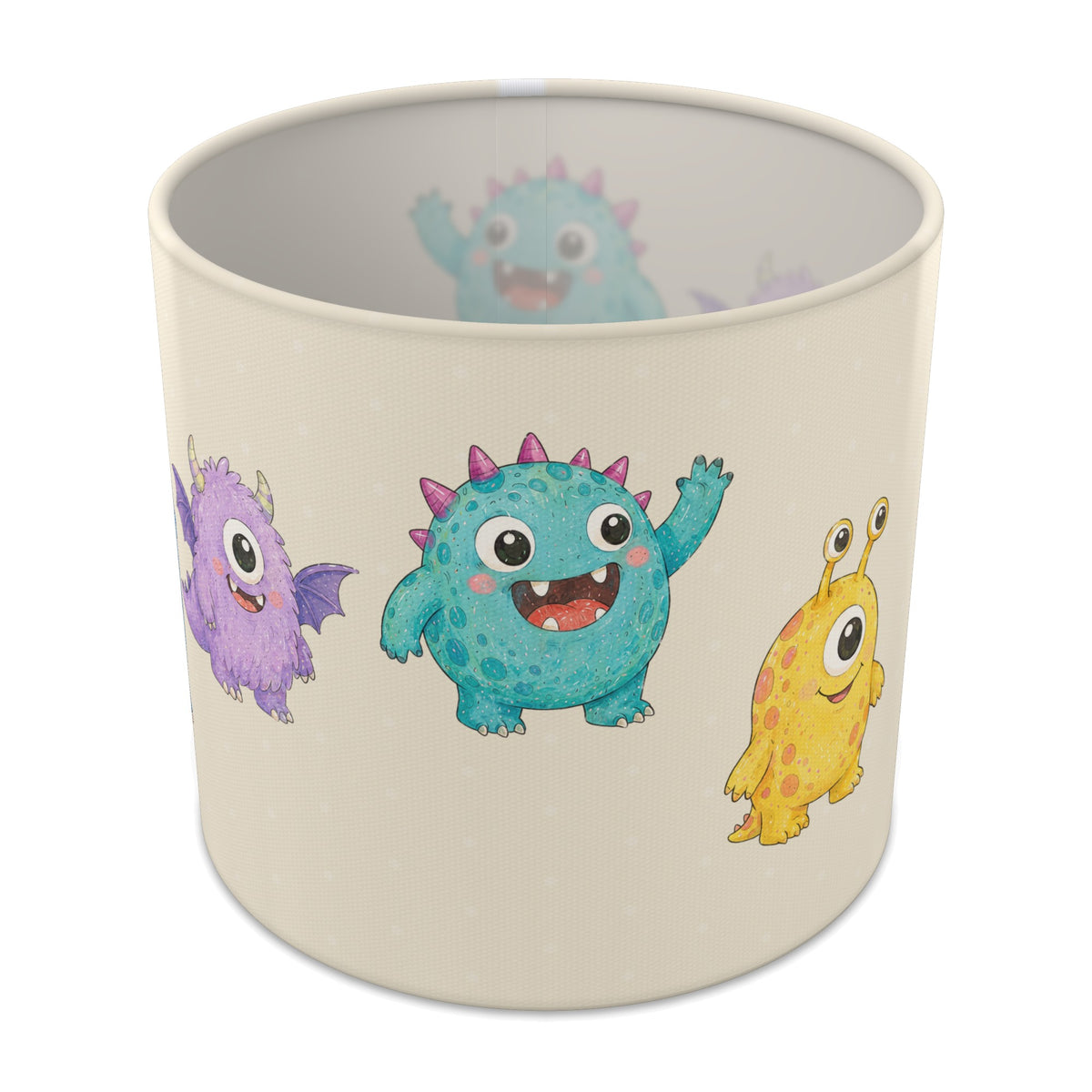 Cream Monsters lampshade - 20cm x 18.5cm Table