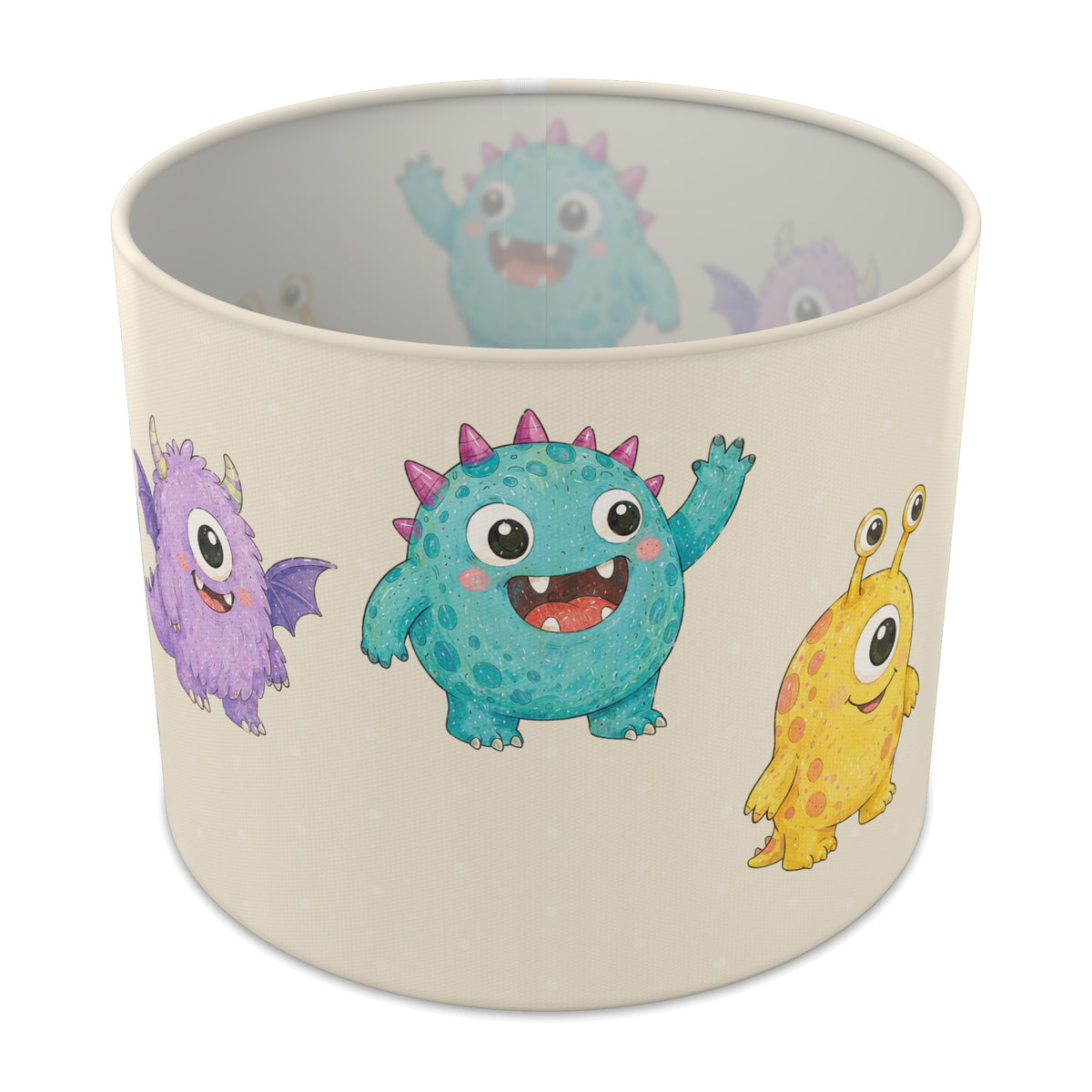 Cream Monsters lampshade - 25cm x 20cm Table
