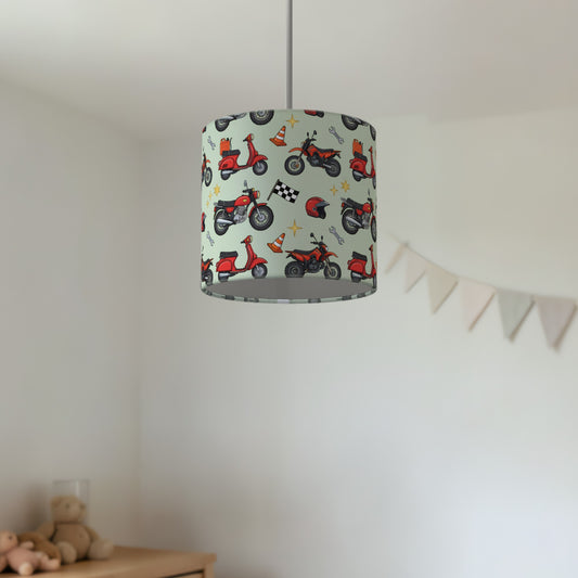 Sage Motorbike Mania lampshade - 20cm x 18.5cm Ceiling - photo 2