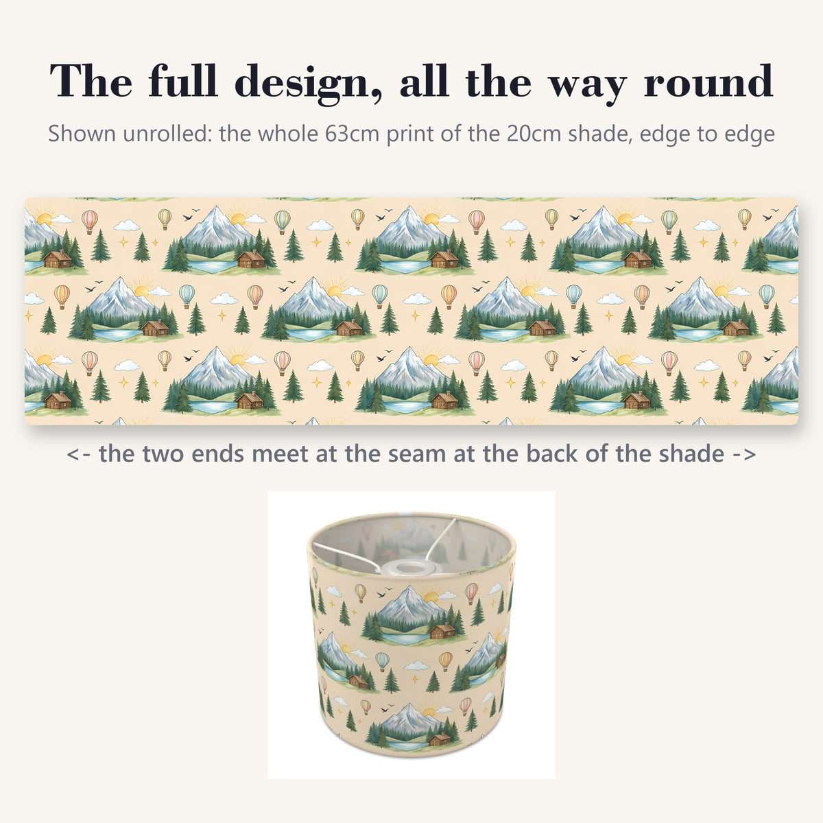 Sand Mountain Adventure lampshade - 20cm x 18.5cm Ceiling - photo 9