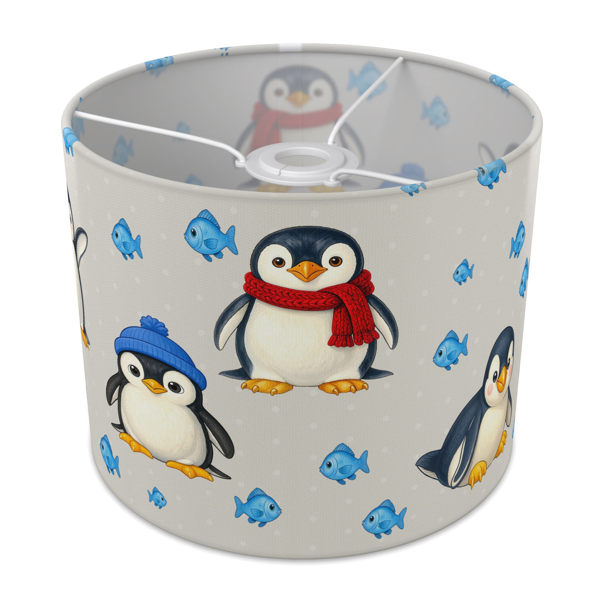Grey Penguin Party lampshade - 25cm x 20cm Ceiling