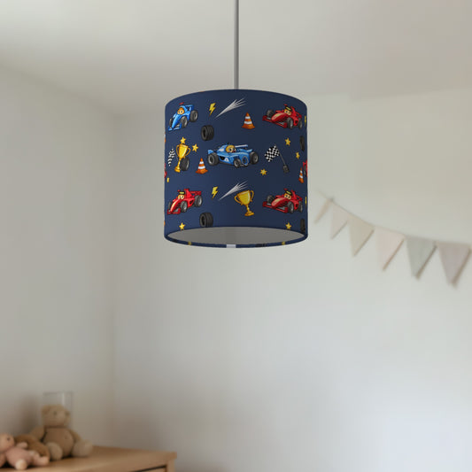 Navy Race Day lampshade - 20cm x 18.5cm Ceiling - photo 2