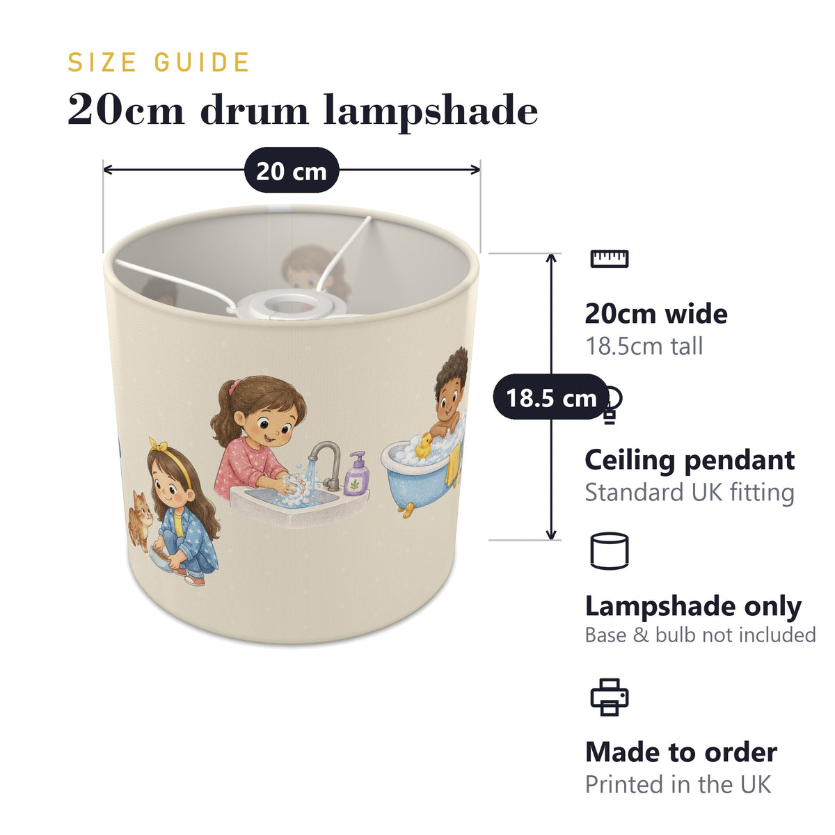 Cream Routine lampshade - 20cm x 18.5cm Ceiling - photo 7