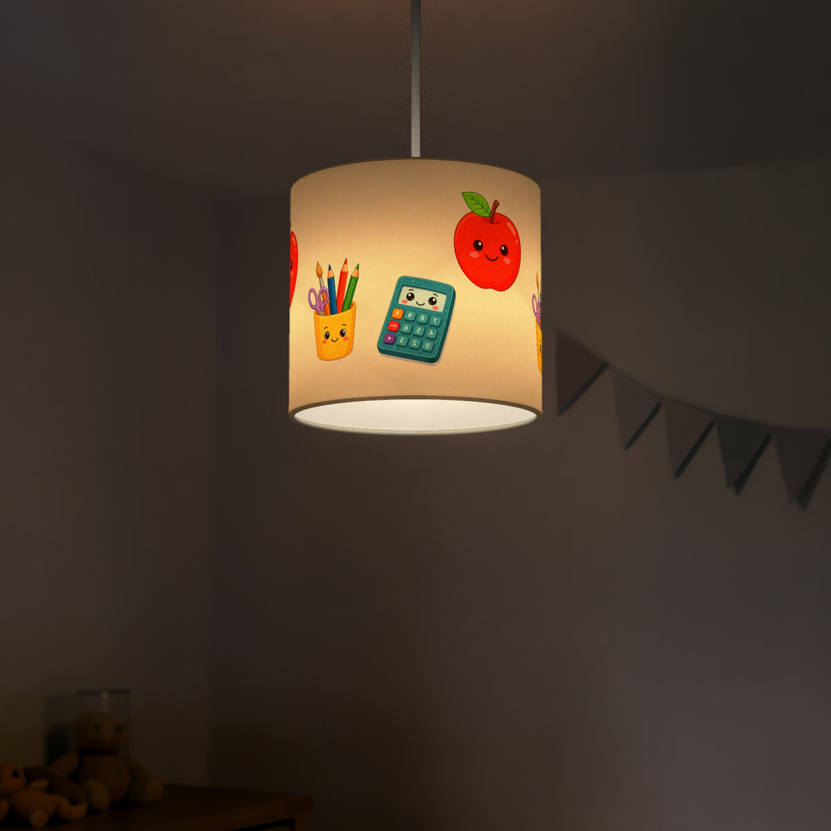 Cream School lampshade - 20cm x 18.5cm Ceiling - photo 5