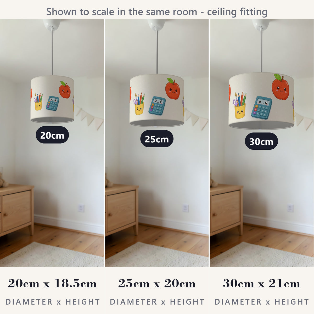 Cream School lampshade - 20cm x 18.5cm Ceiling - photo 4
