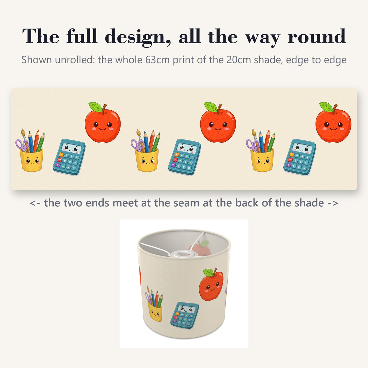 Cream School lampshade - 20cm x 18.5cm Ceiling - photo 9