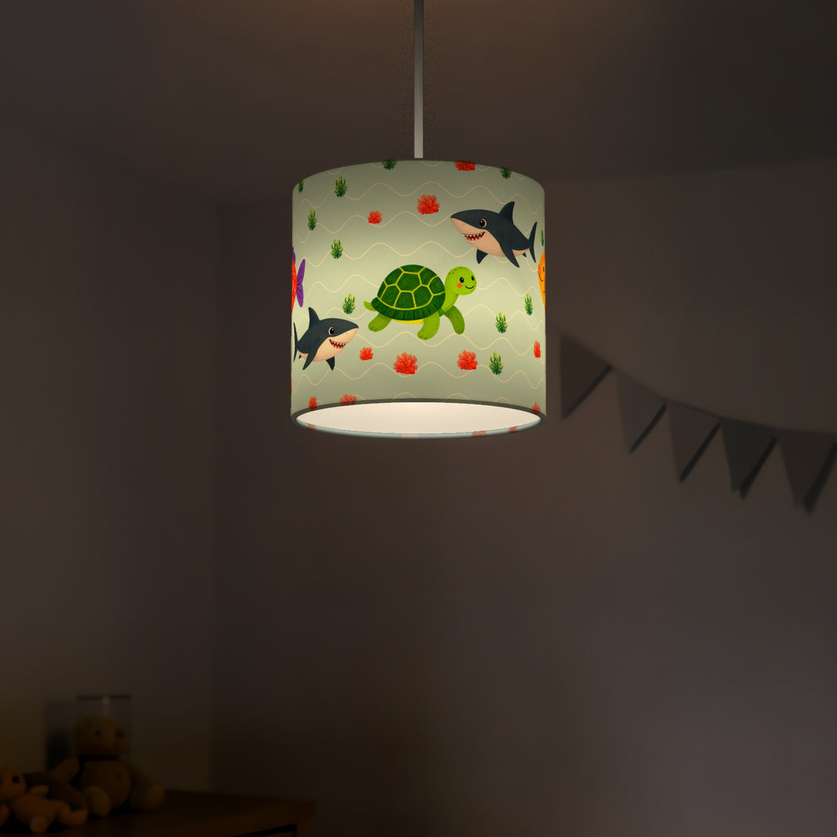 Aqua Cute Sea Friends lampshade - 20cm x 18.5cm Ceiling - photo 5