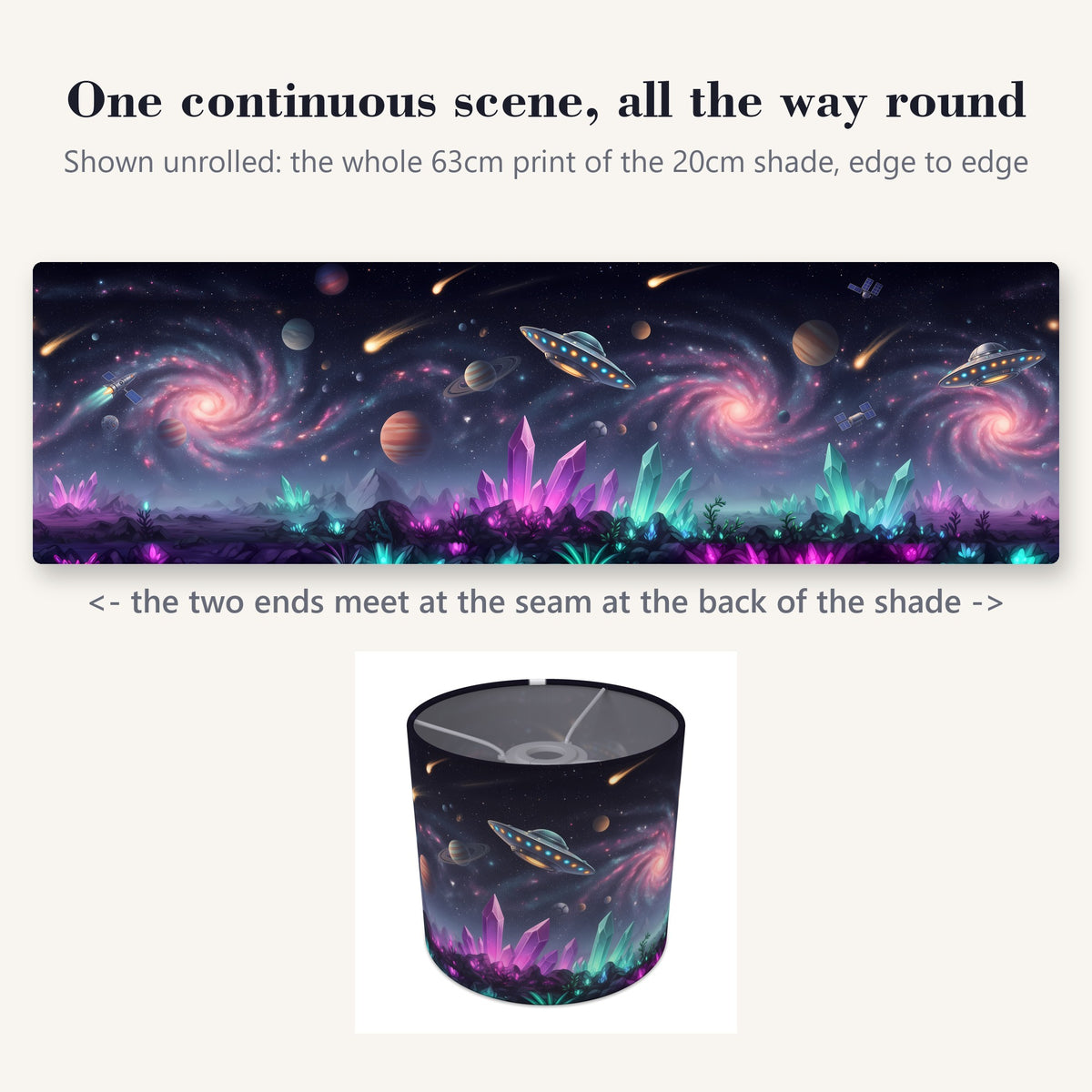 Space Adventure wraparound lampshade - Galaxy Quest