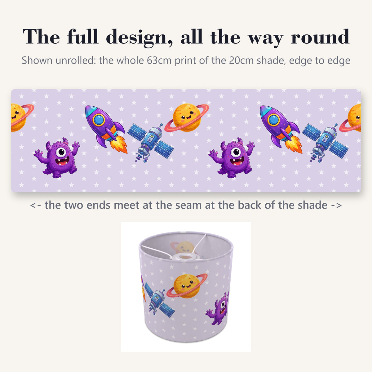 Lilac Space lampshade - 20cm x 18.5cm Ceiling - photo 9