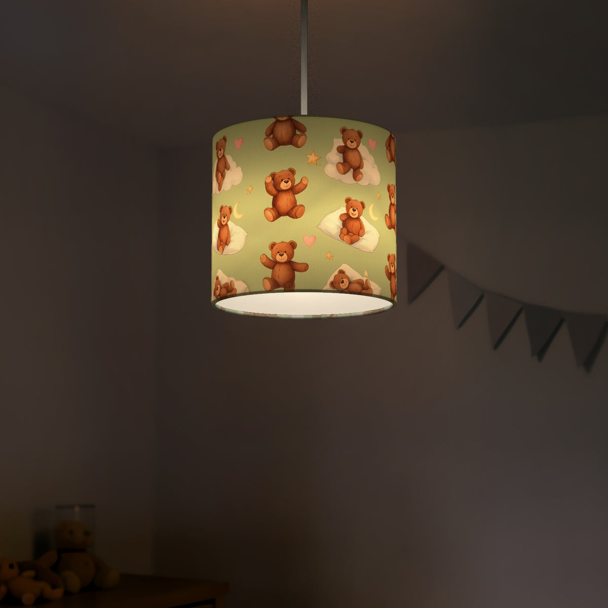 Sage Bear Hugs lampshade - 20cm x 18.5cm Ceiling - photo 5