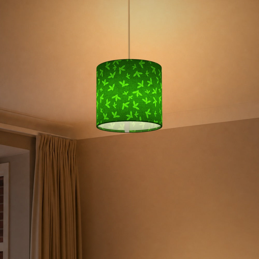 Green Holly Leaf Pattern lampshade
