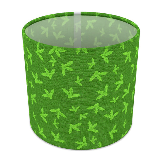 Green Holly Leaf Pattern lampshade - 20cm Table