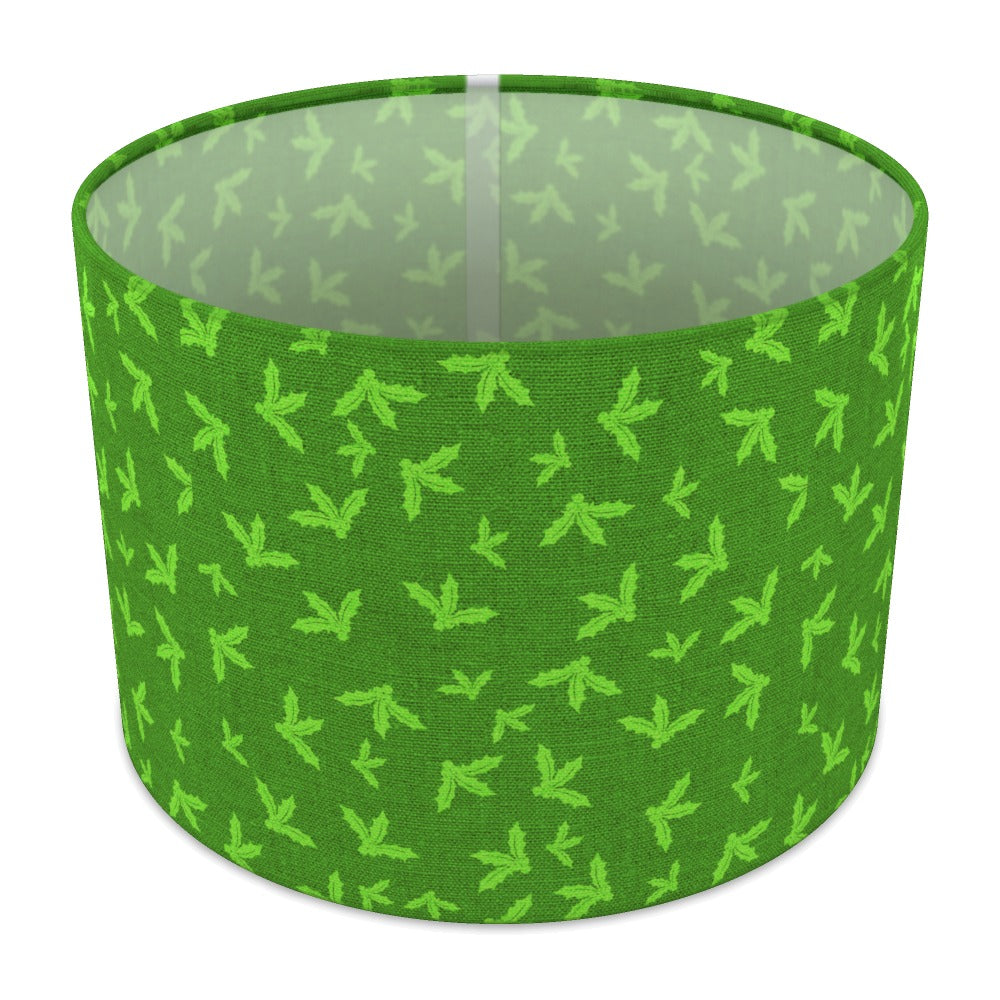 Green Holly Leaf Pattern lampshade - 30cm Table