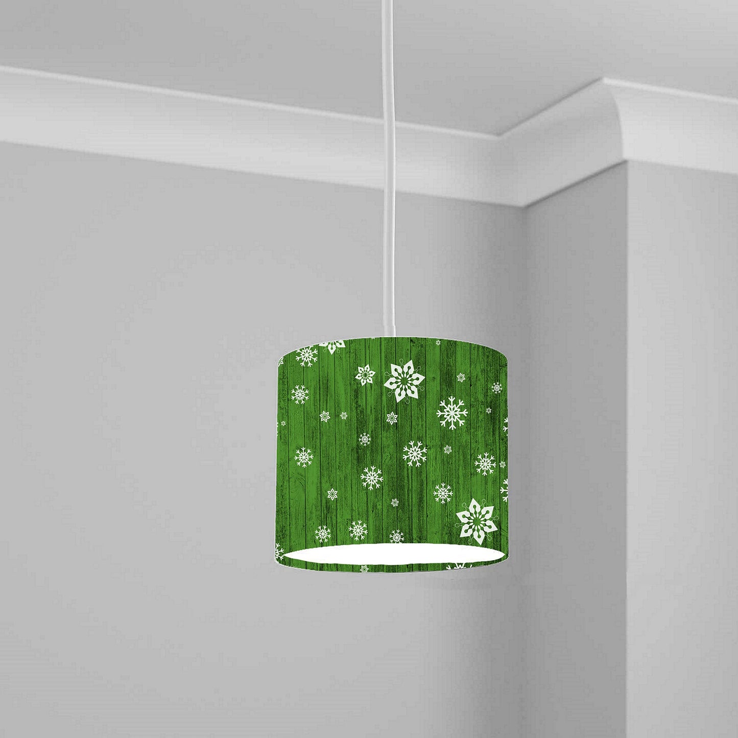 Green Snowflake Pattern Ceiling Lampshade Lightshade for Room - 20cm x 18.5cm