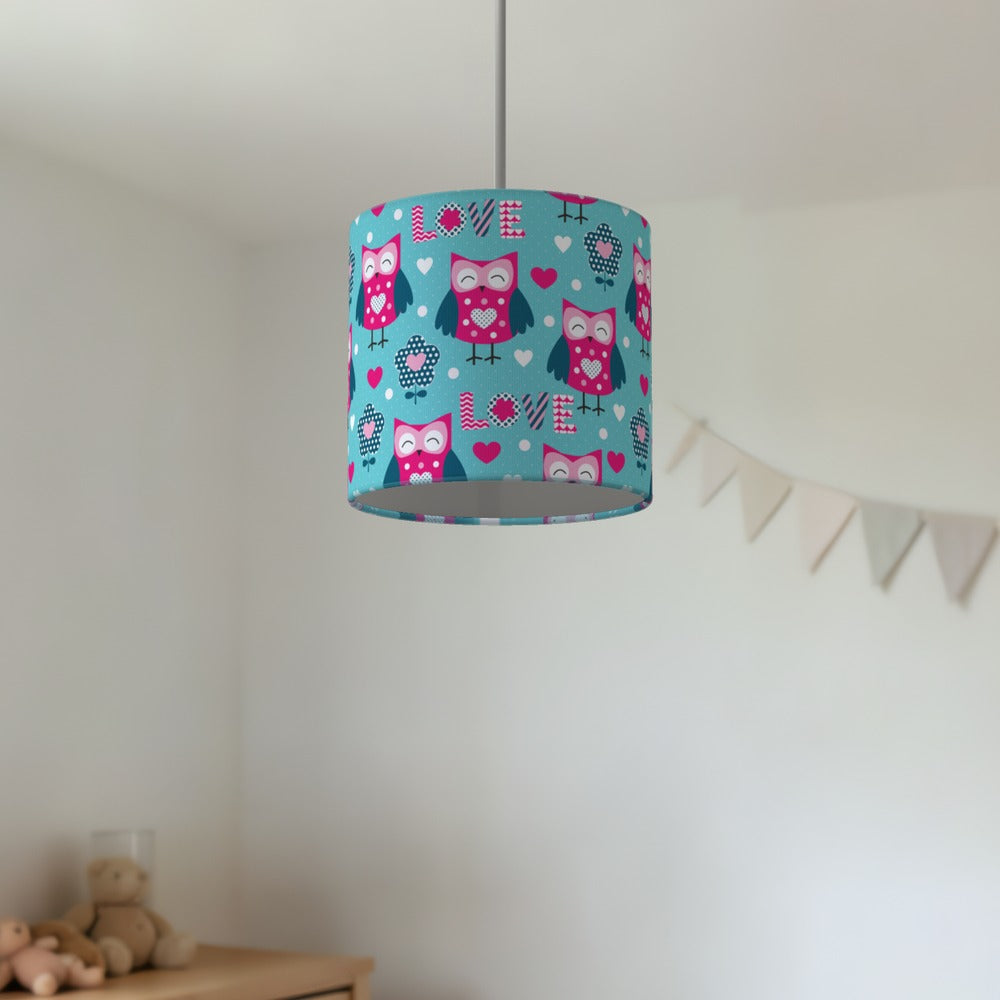 Blue Owl Love Pattern lampshade