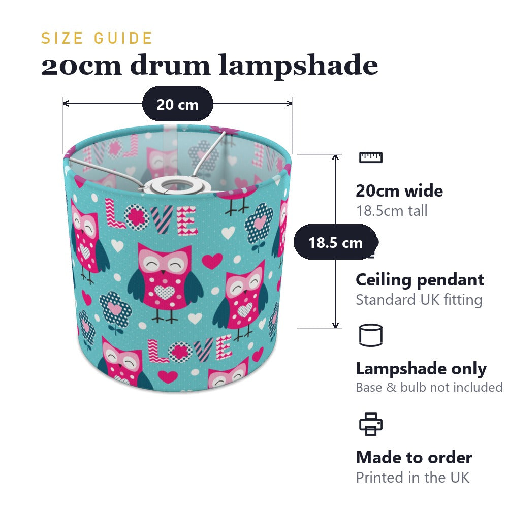 Blue Owl Love Pattern lampshade