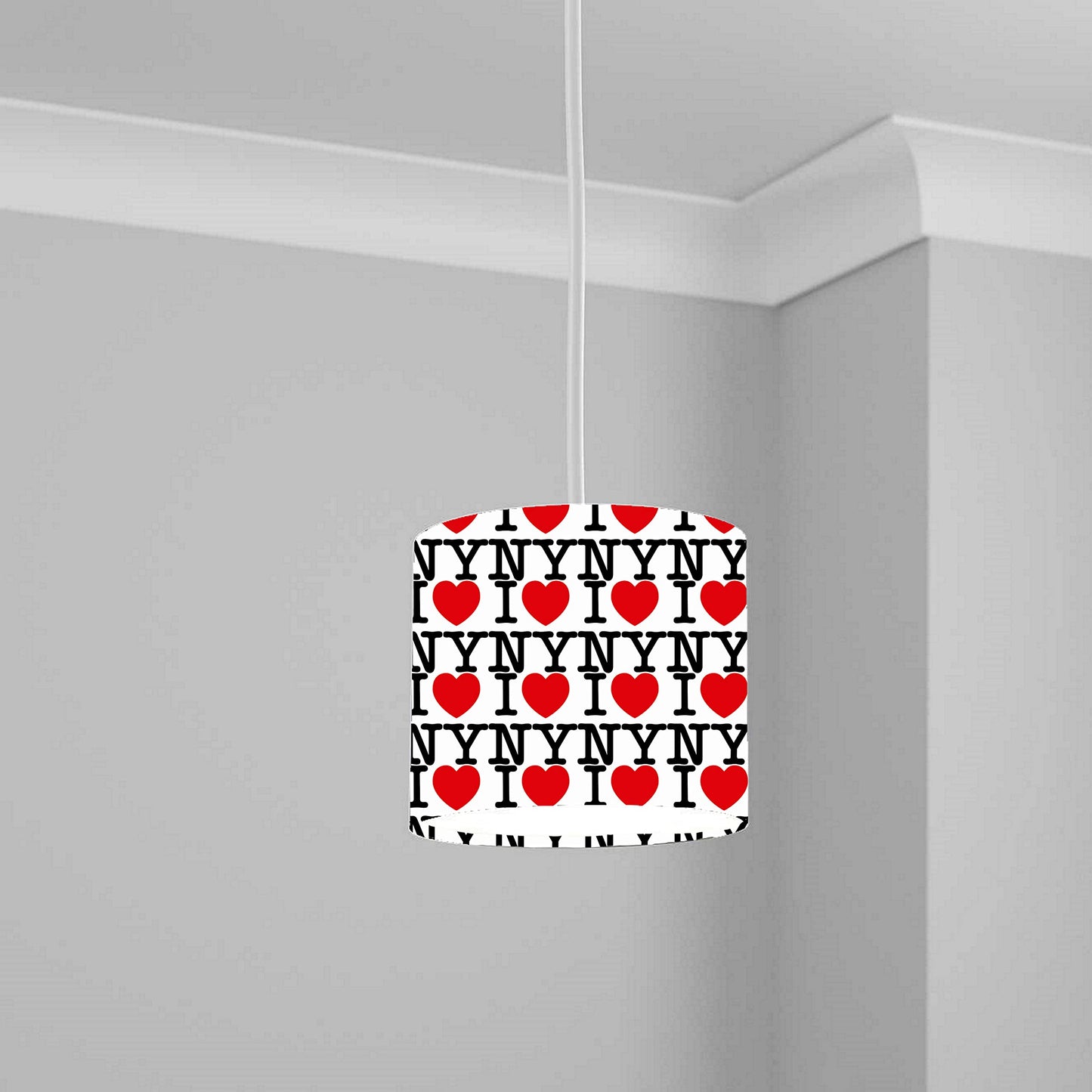 I Love New York Pattern Ceiling Lampshade Lightshade for Room - 20cm x 18.5cm