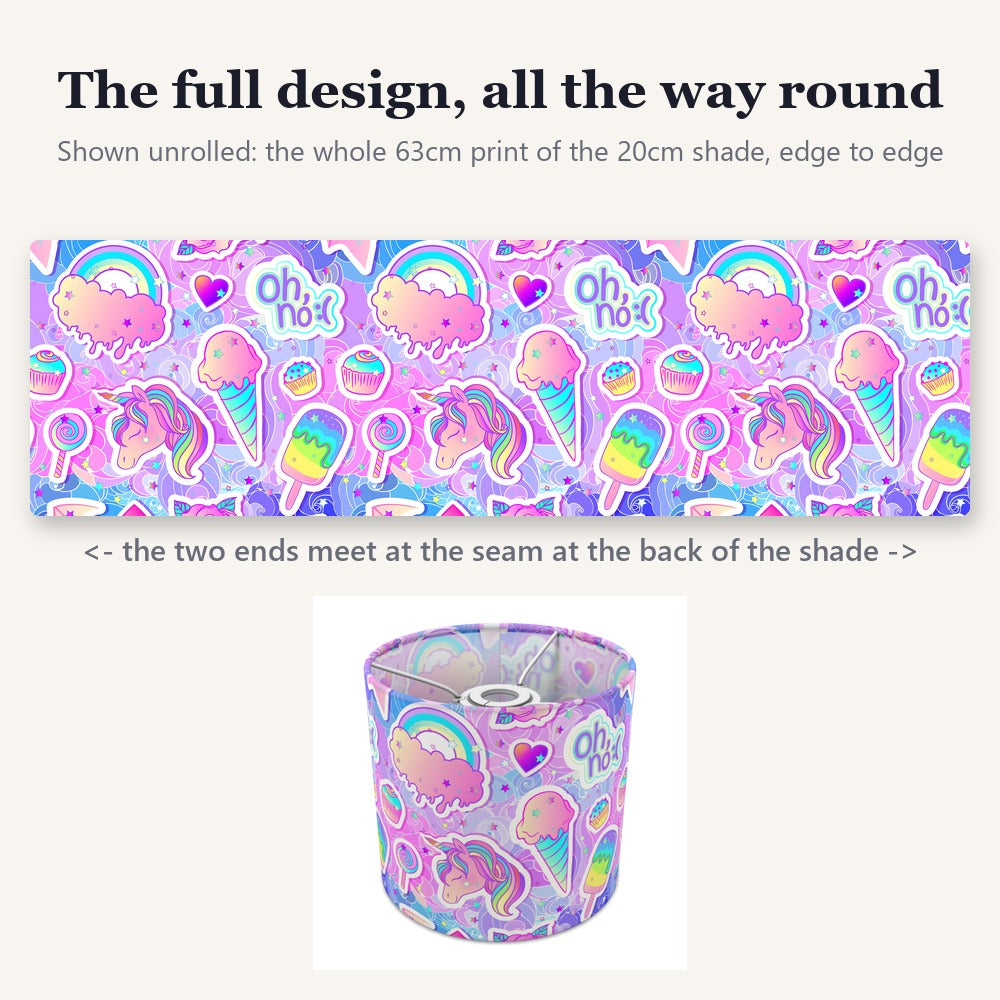 Pastel Unicorn Ice Cream Cupcake lampshade