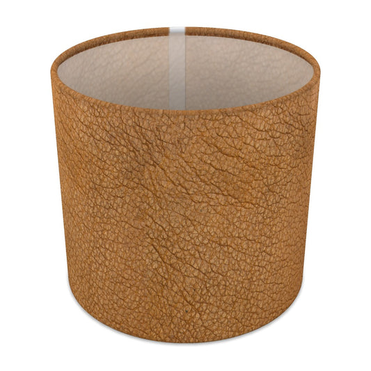 Light Tan Leather Effect Pattern lampshade - 20cm Table
