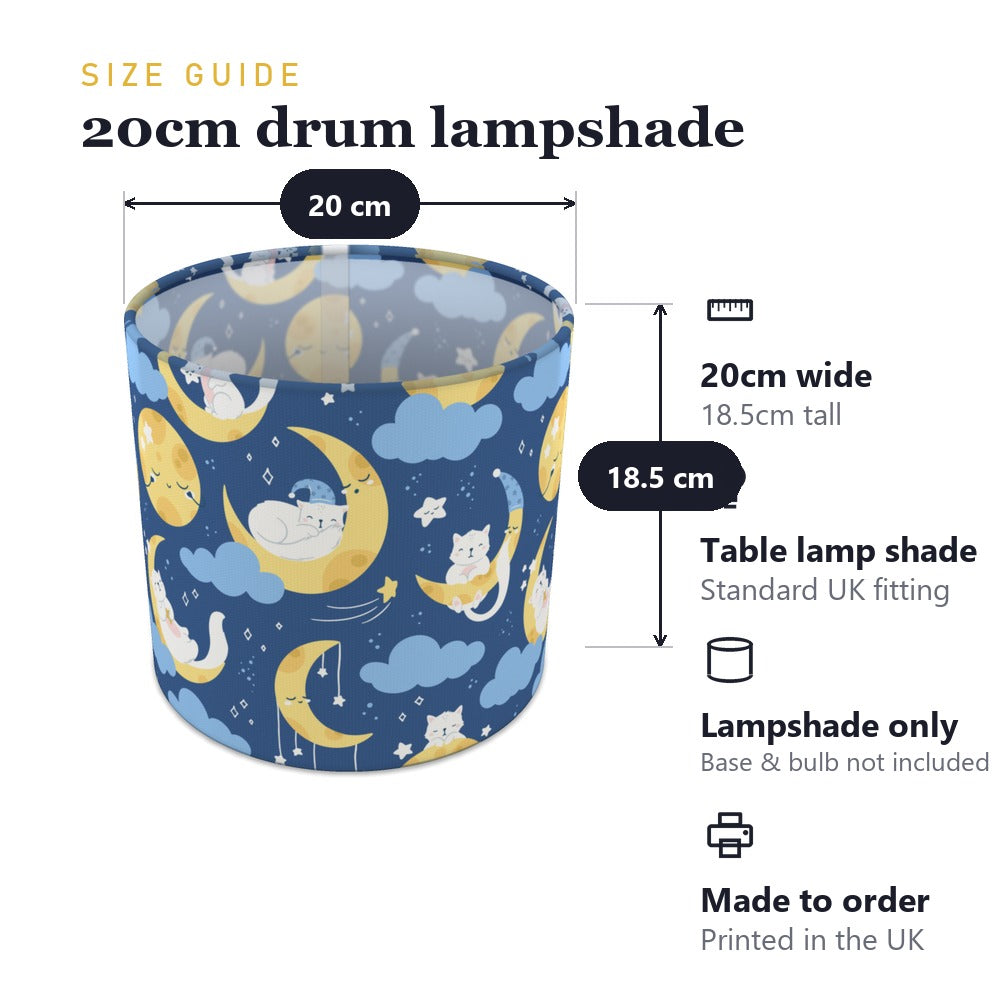 Sleepy Moon and Cats lampshade