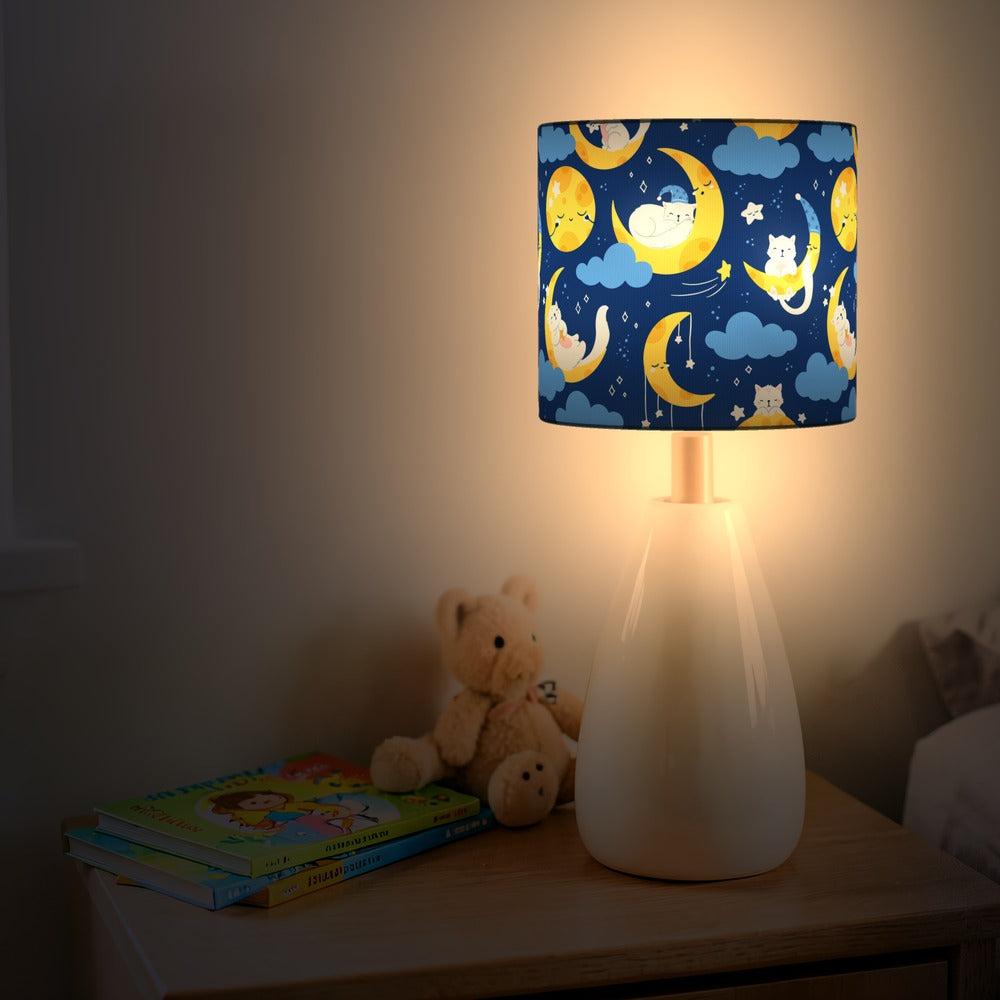Sleepy Moon and Cats lampshade