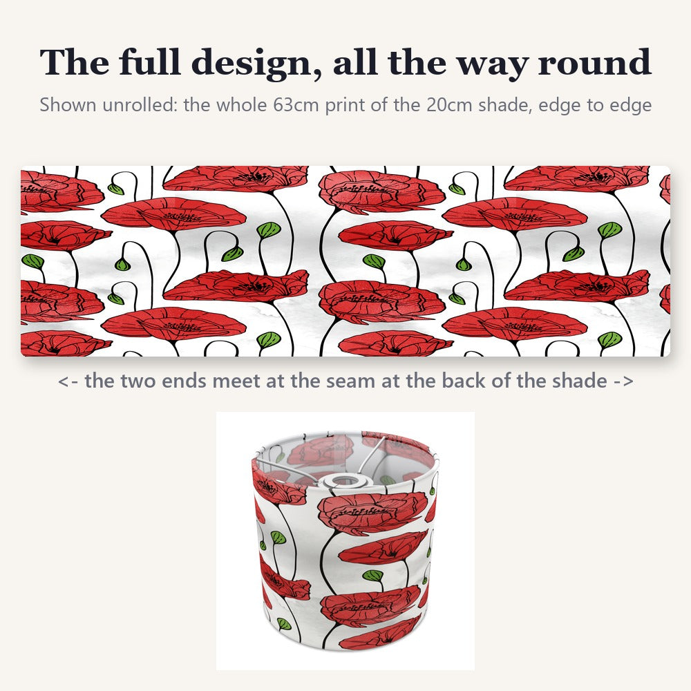 Red Poppy Floral lampshade