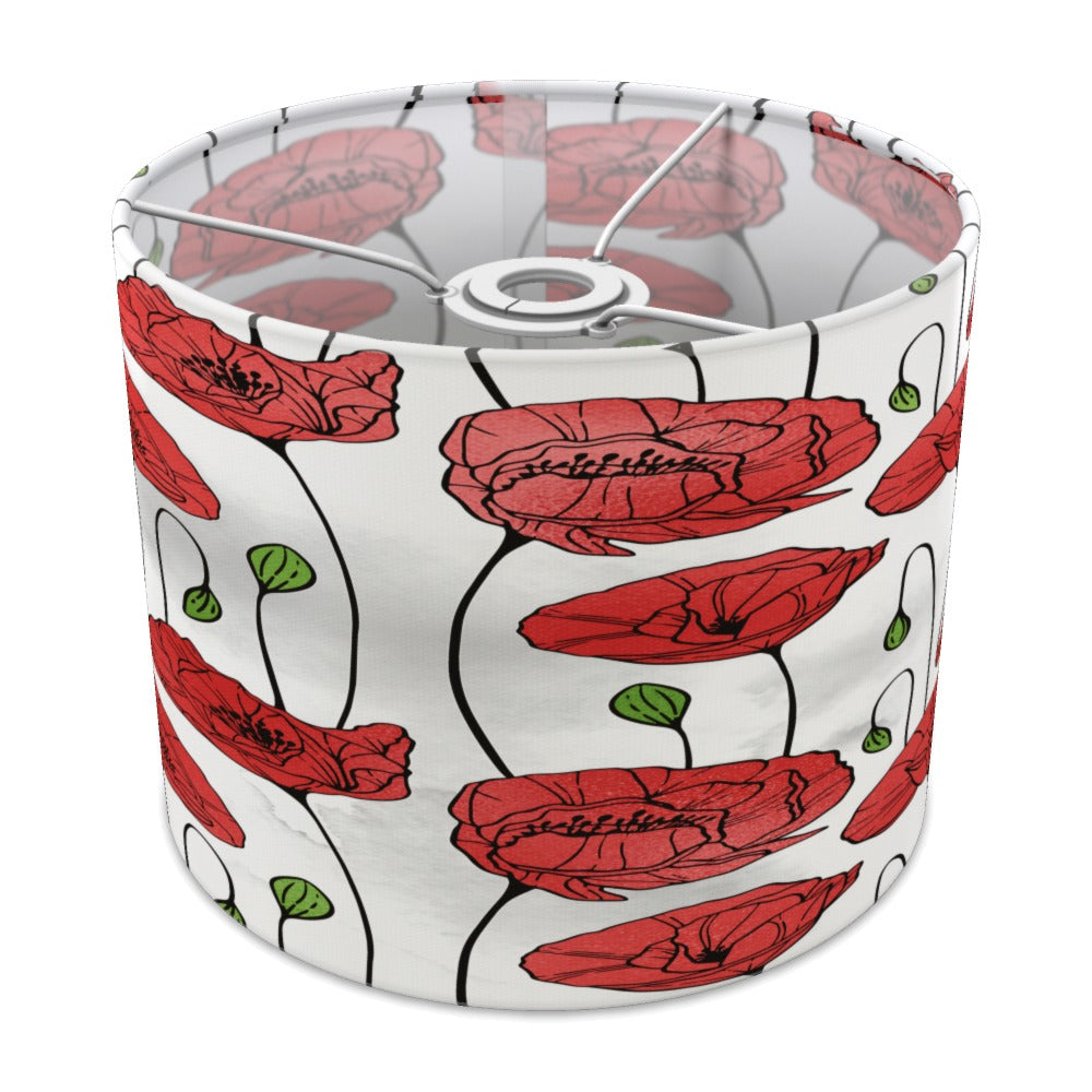 Red Poppy Floral lampshade - 25cm Ceiling
