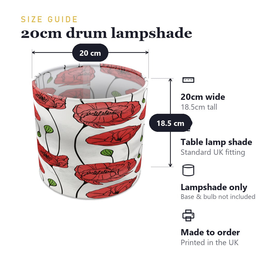 Red Poppy Floral lampshade