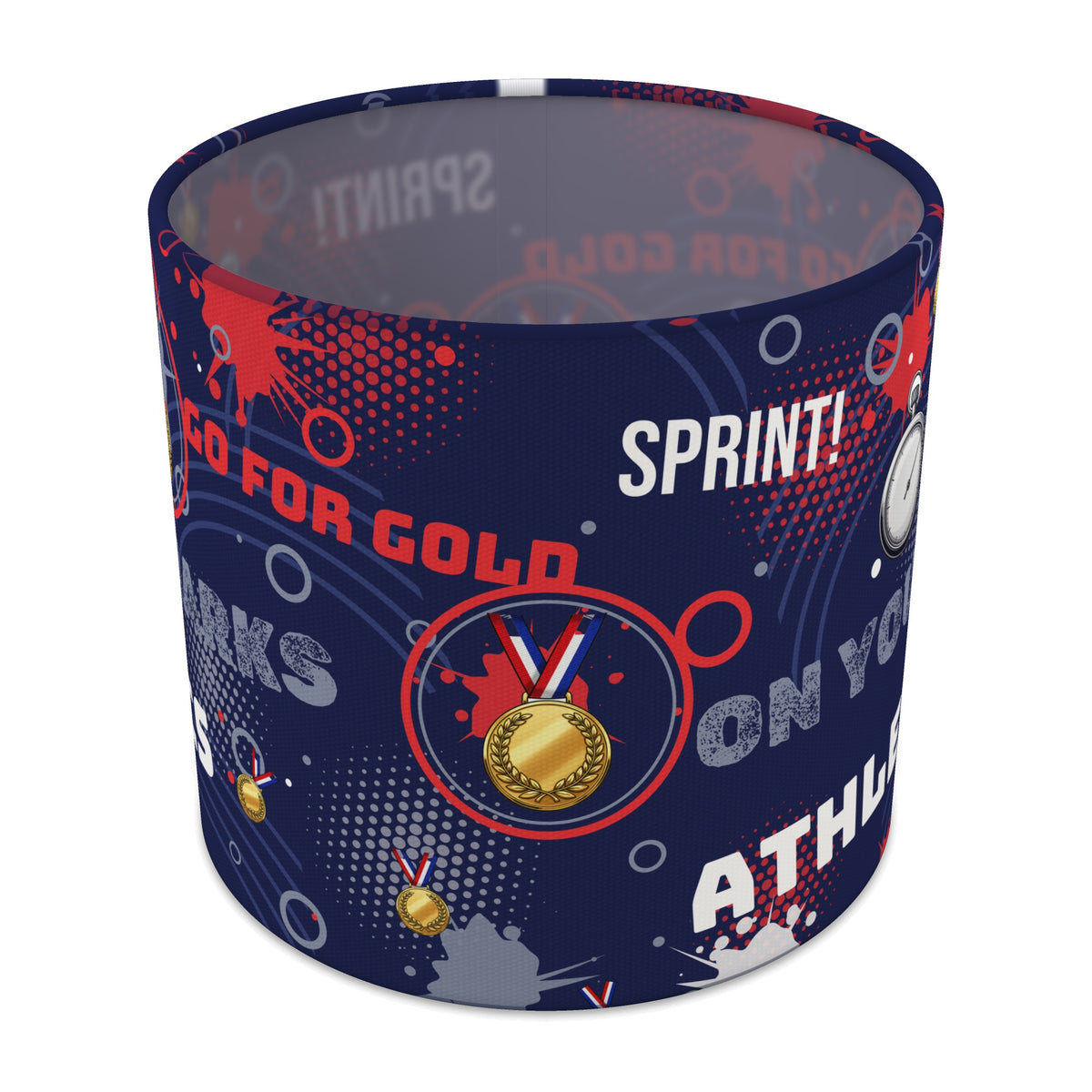 Navy Go For Gold lampshade - 20cm x 18.5cm Table