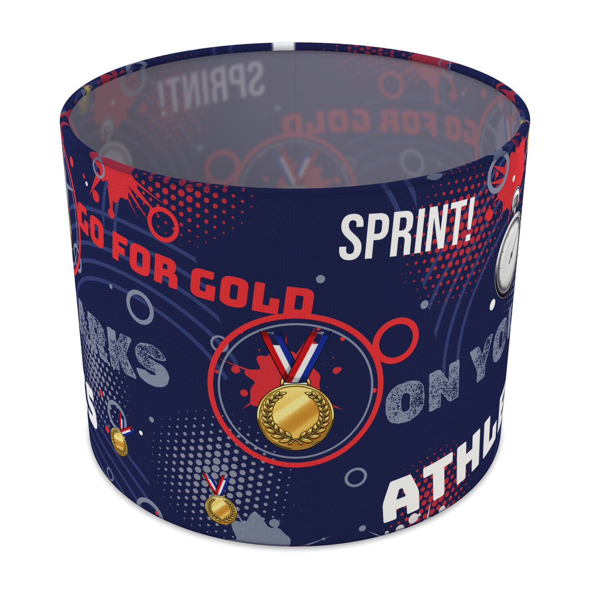 Navy Go For Gold lampshade - 25cm x 20cm Table