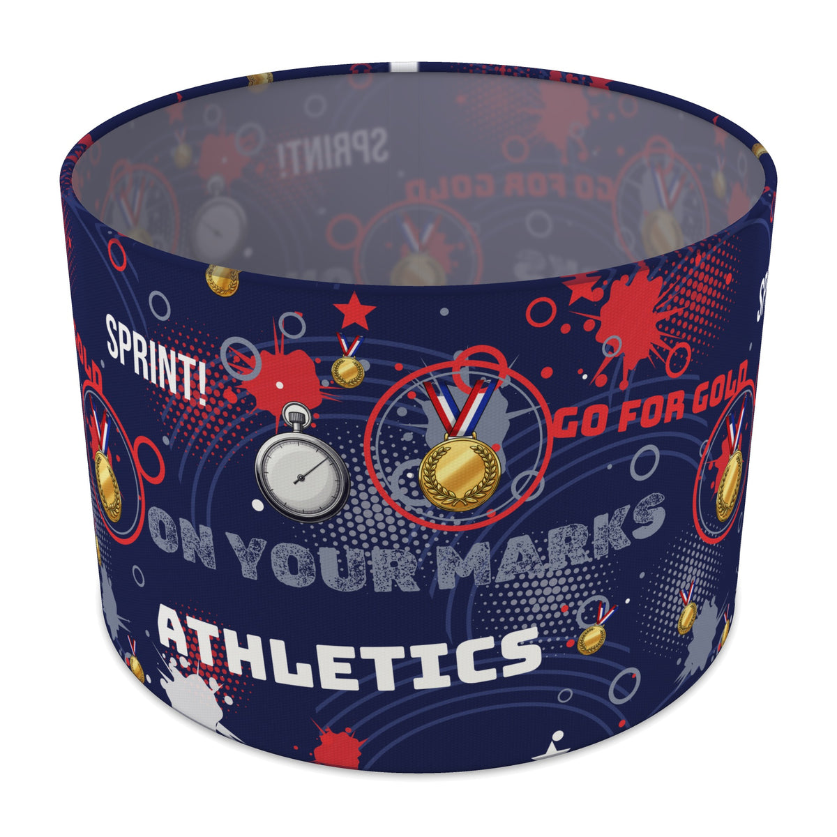 Navy Go For Gold lampshade - 30cm x 21cm Table