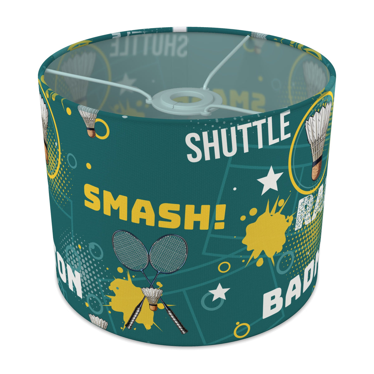 Teal Badminton Smash lampshade - 25cm x 20cm Ceiling