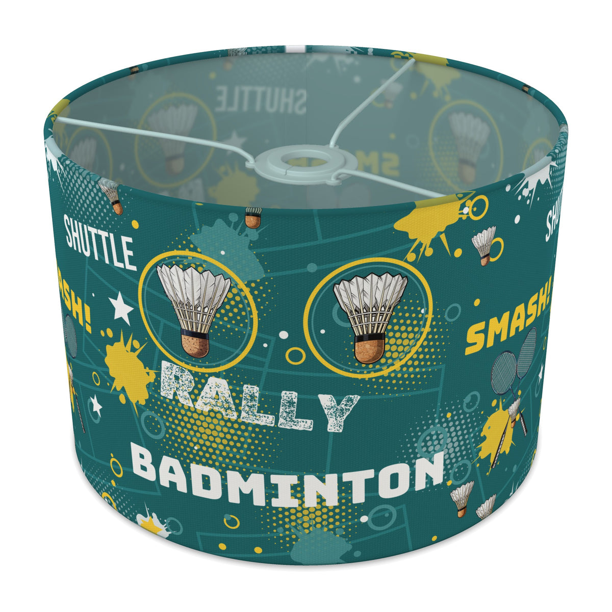 Teal Badminton Smash lampshade - 30cm x 21cm Ceiling