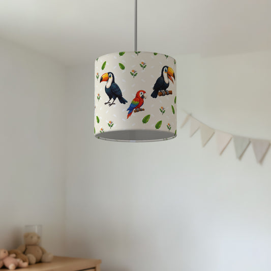 Cream Bird Friends lampshade - 20cm x 18.5cm Ceiling - photo 2