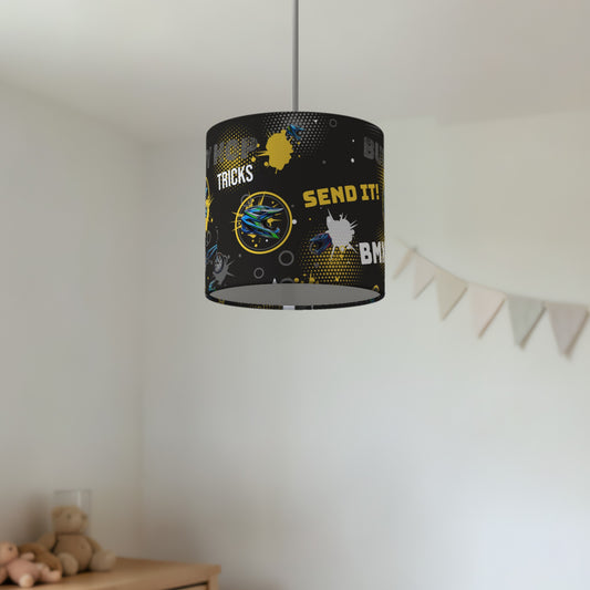 Black BMX Tricks lampshade - 20cm x 18.5cm Ceiling - photo 2