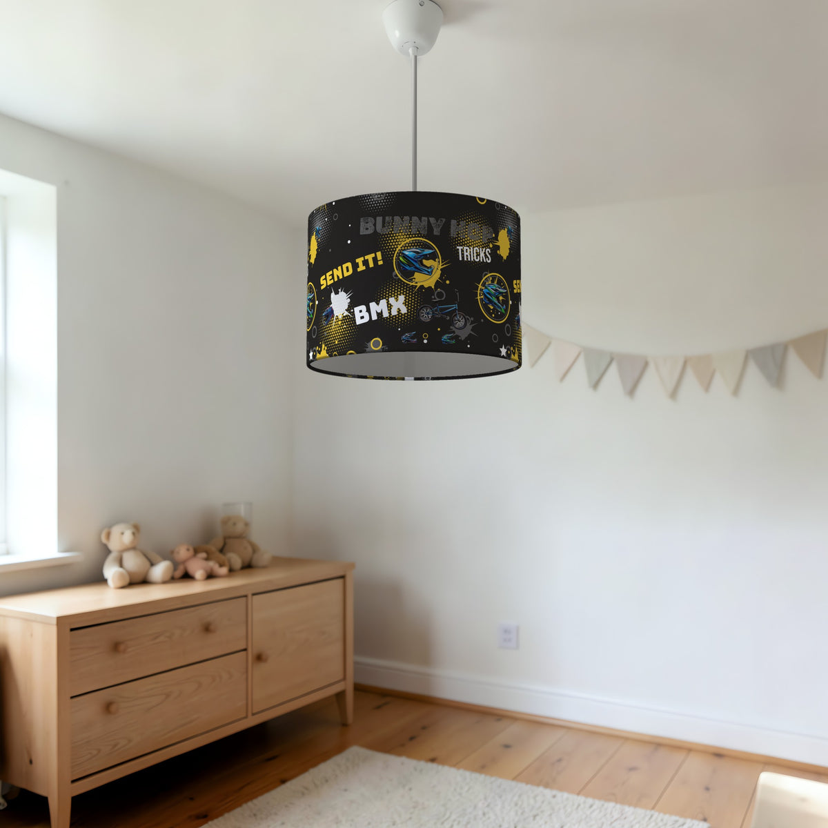 Black BMX Tricks lampshade - 20cm x 18.5cm Ceiling - photo 3