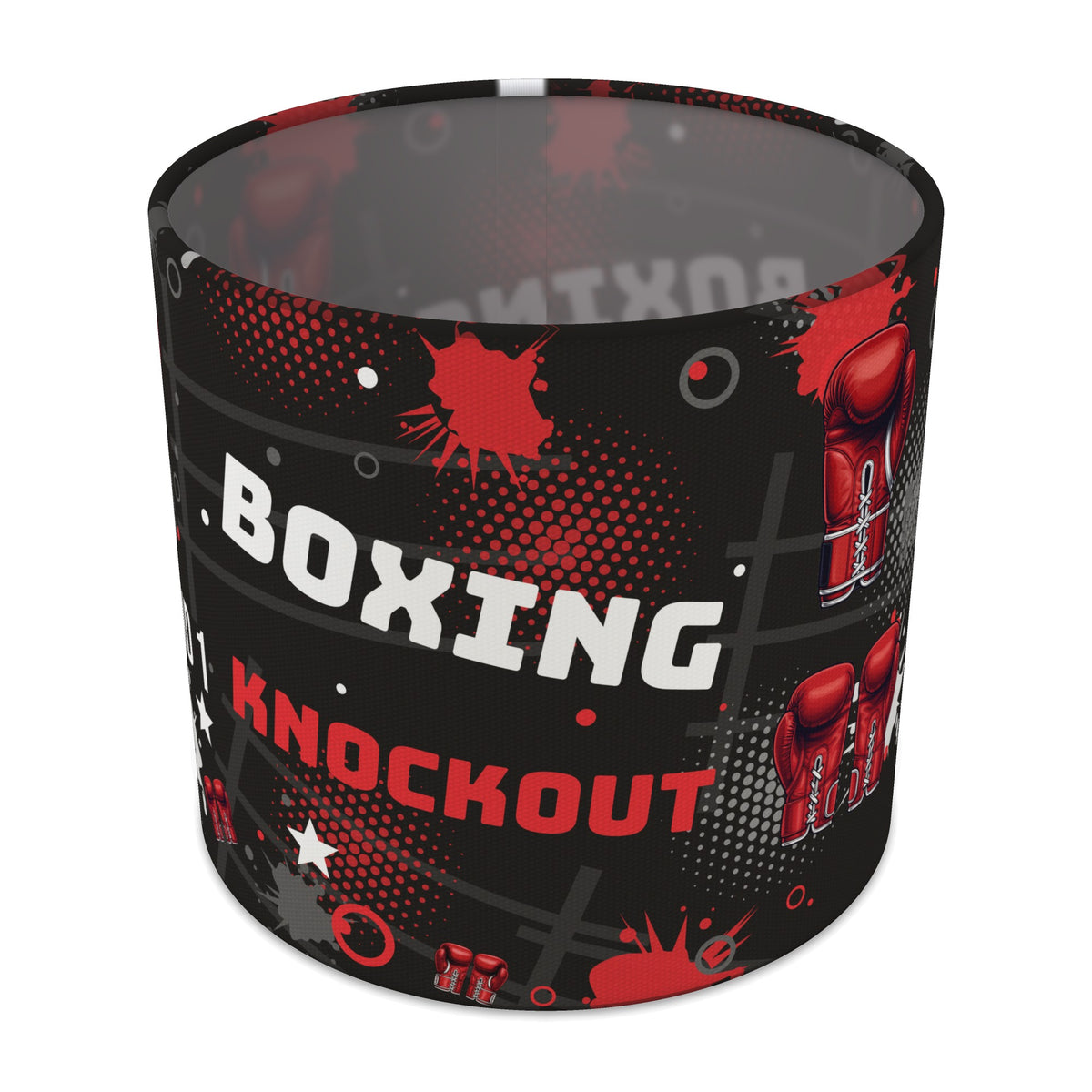 Black Knockout Boxing lampshade - 20cm x 18.5cm Table