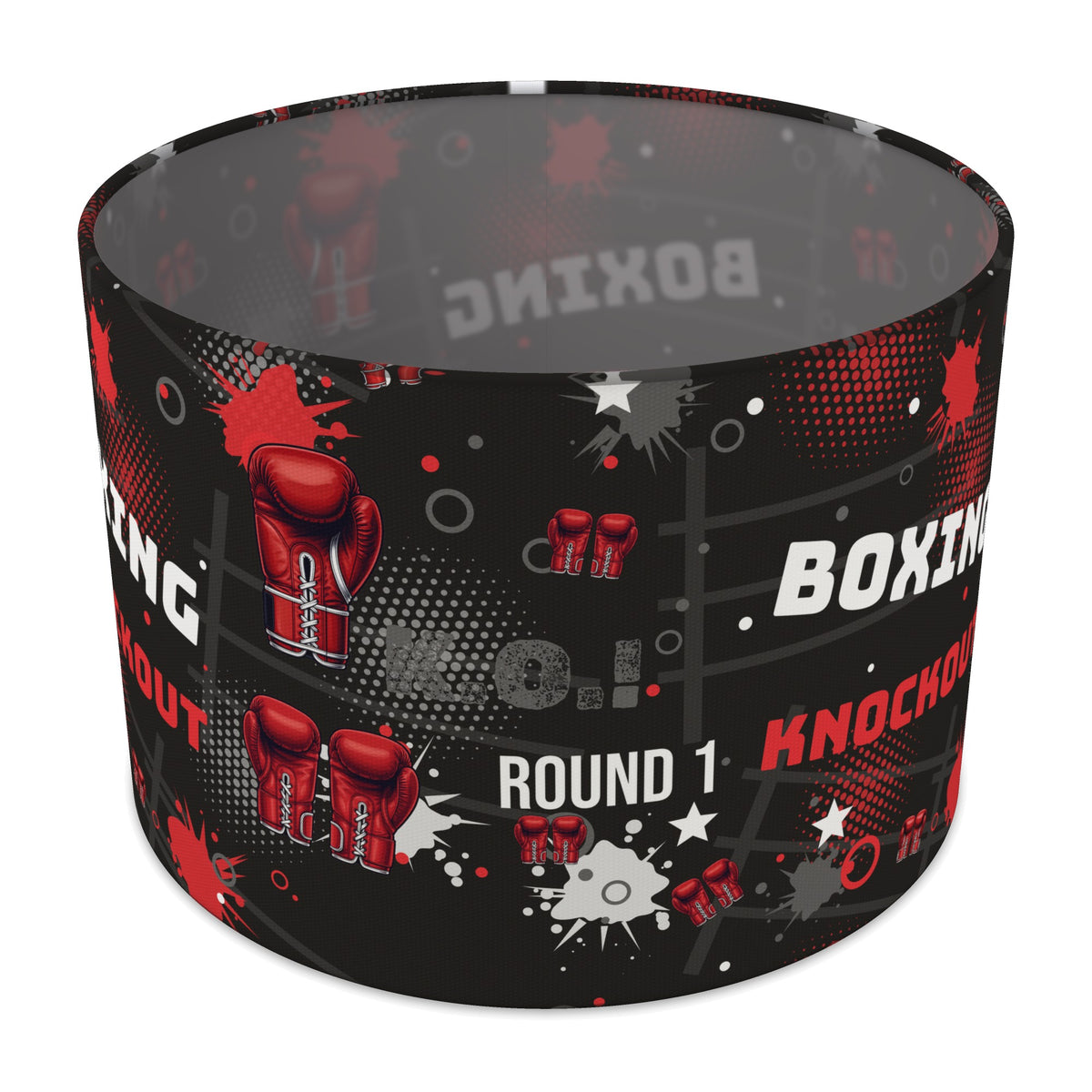 Black Knockout Boxing lampshade - 30cm x 21cm Table