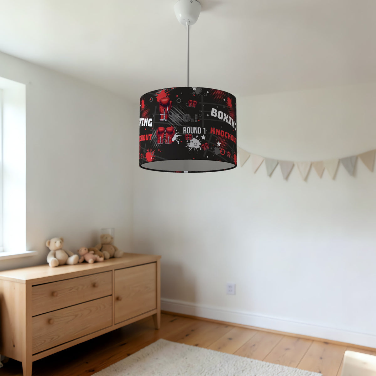 Black Knockout Boxing lampshade - 20cm x 18.5cm Ceiling - photo 3