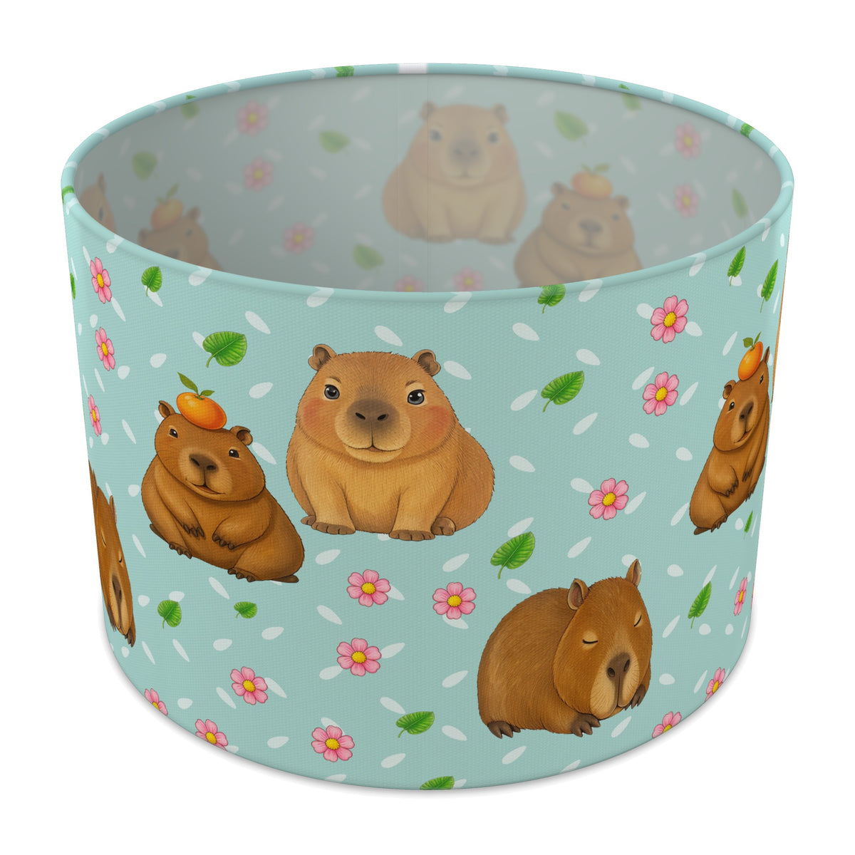 Teal Capybara Chill lampshade - 30cm x 21cm Table
