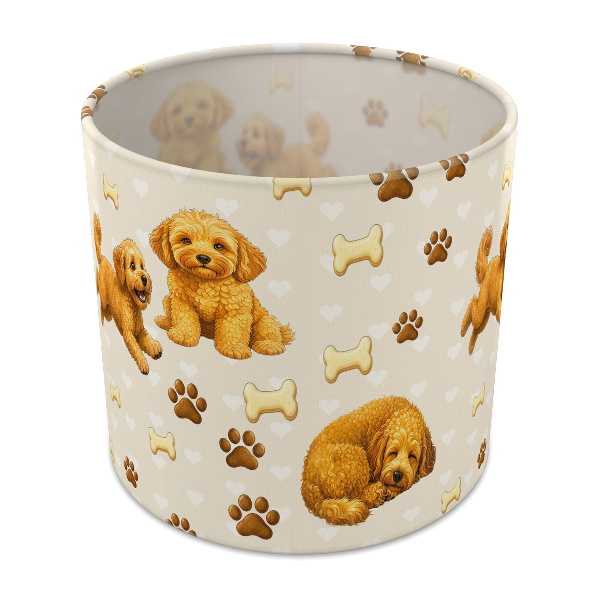 Cream Cockapoo Love lampshade - 20cm x 18.5cm Table