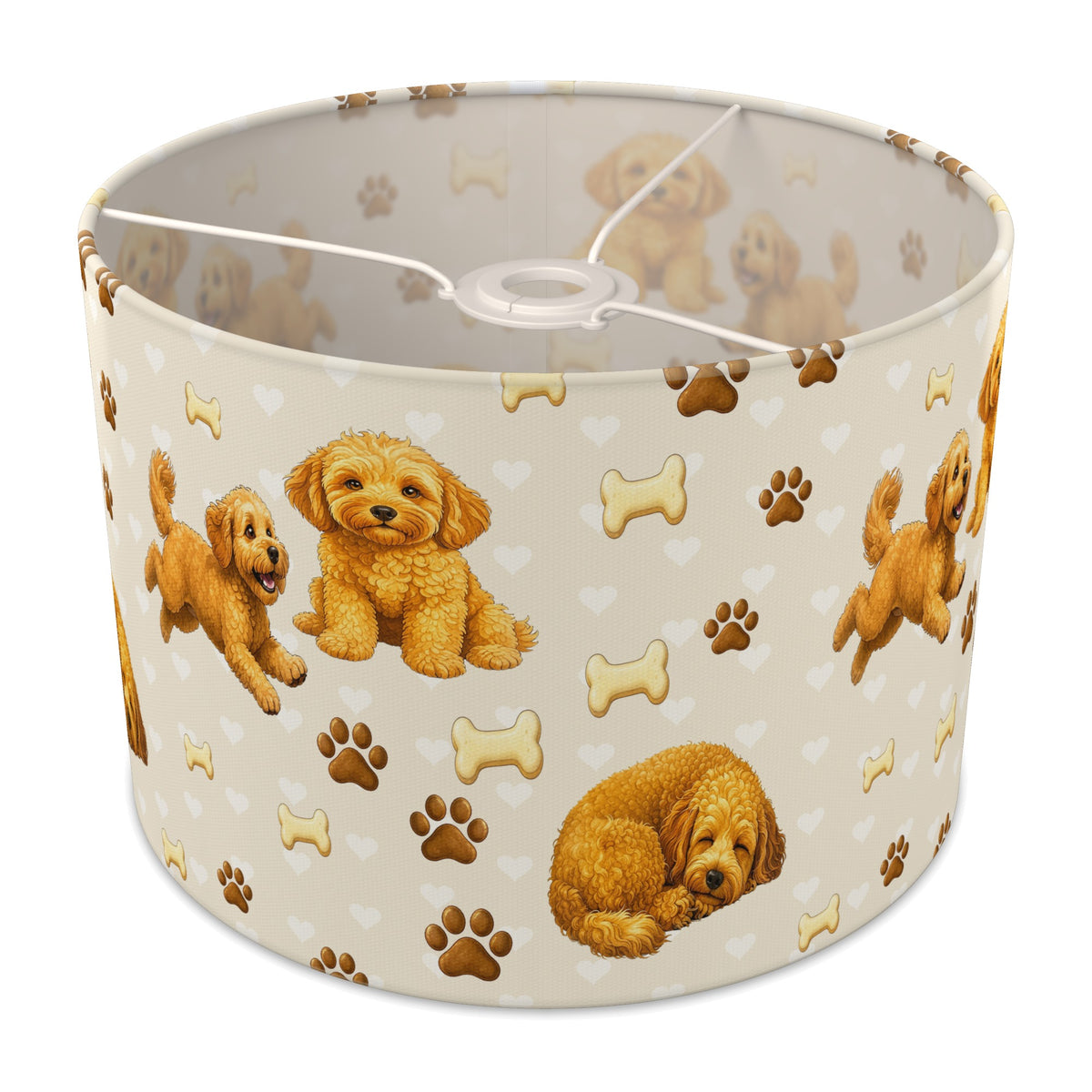 Cream Cockapoo Love lampshade - 30cm x 21cm Ceiling