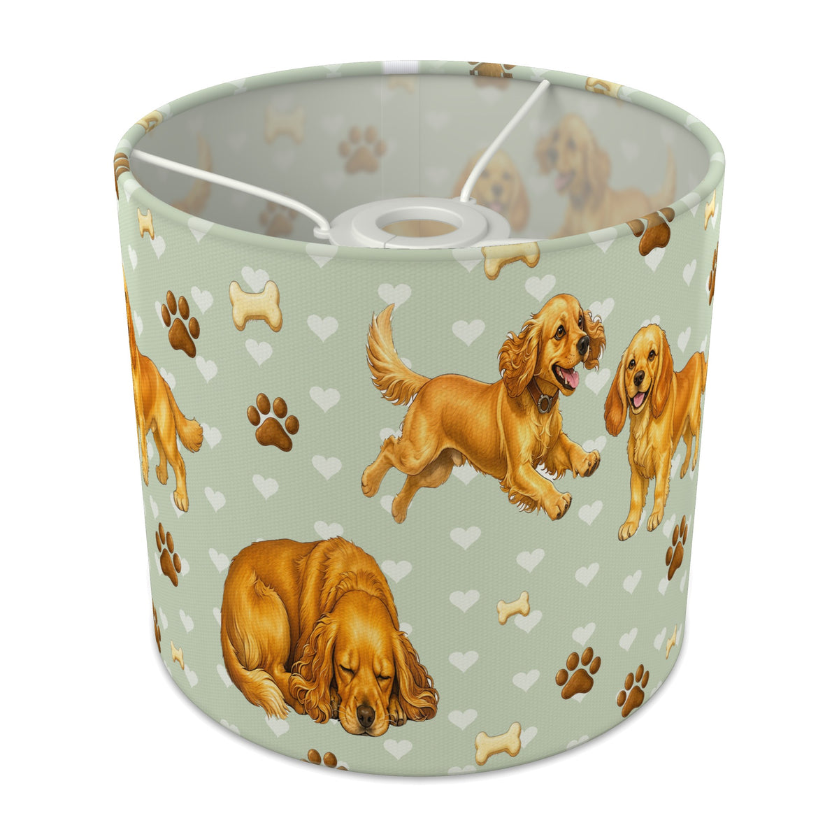 Sage Cocker Spaniel Love lampshade - 20cm x 18.5cm Ceiling - main photo