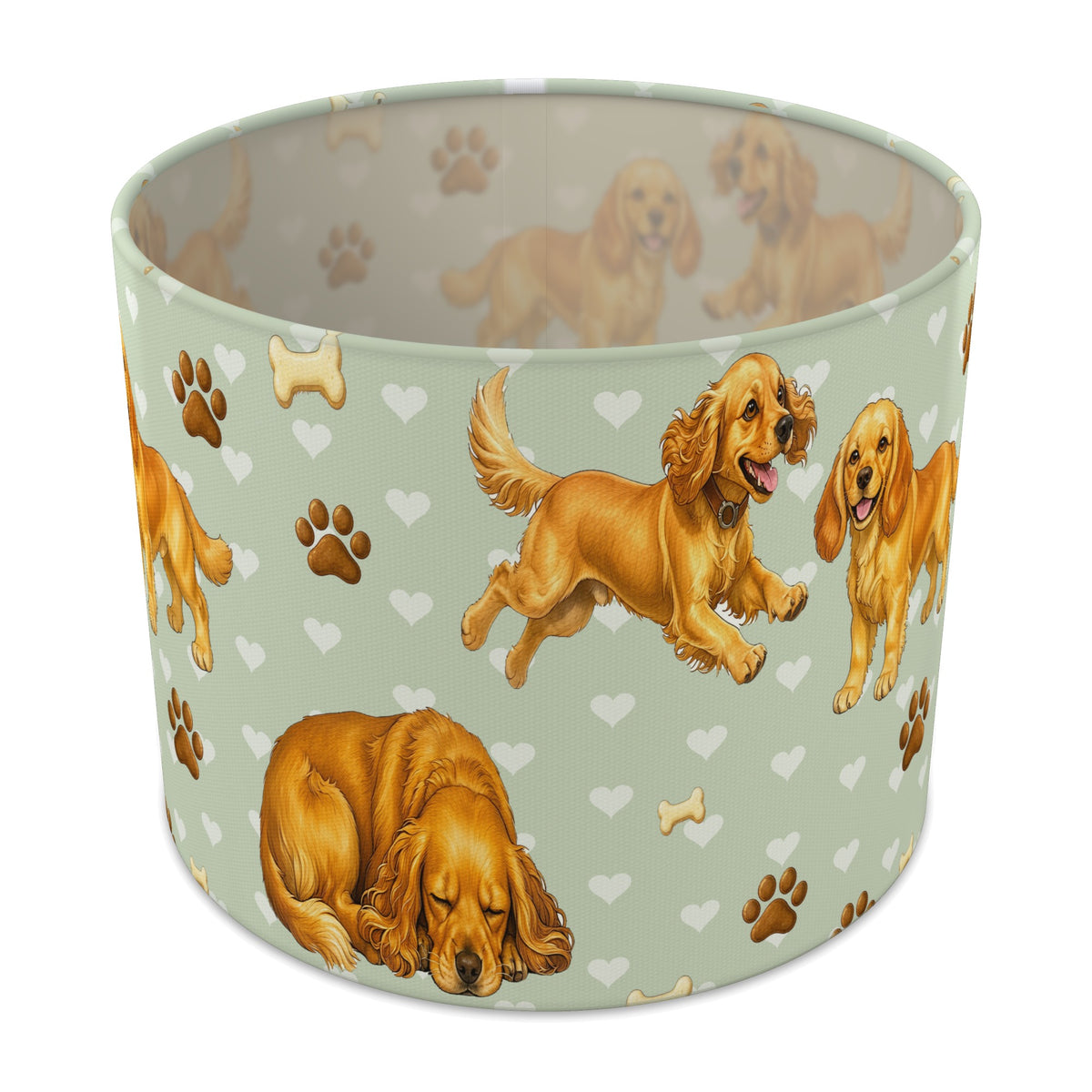 Sage Cocker Spaniel Love lampshade - 25cm x 20cm Table