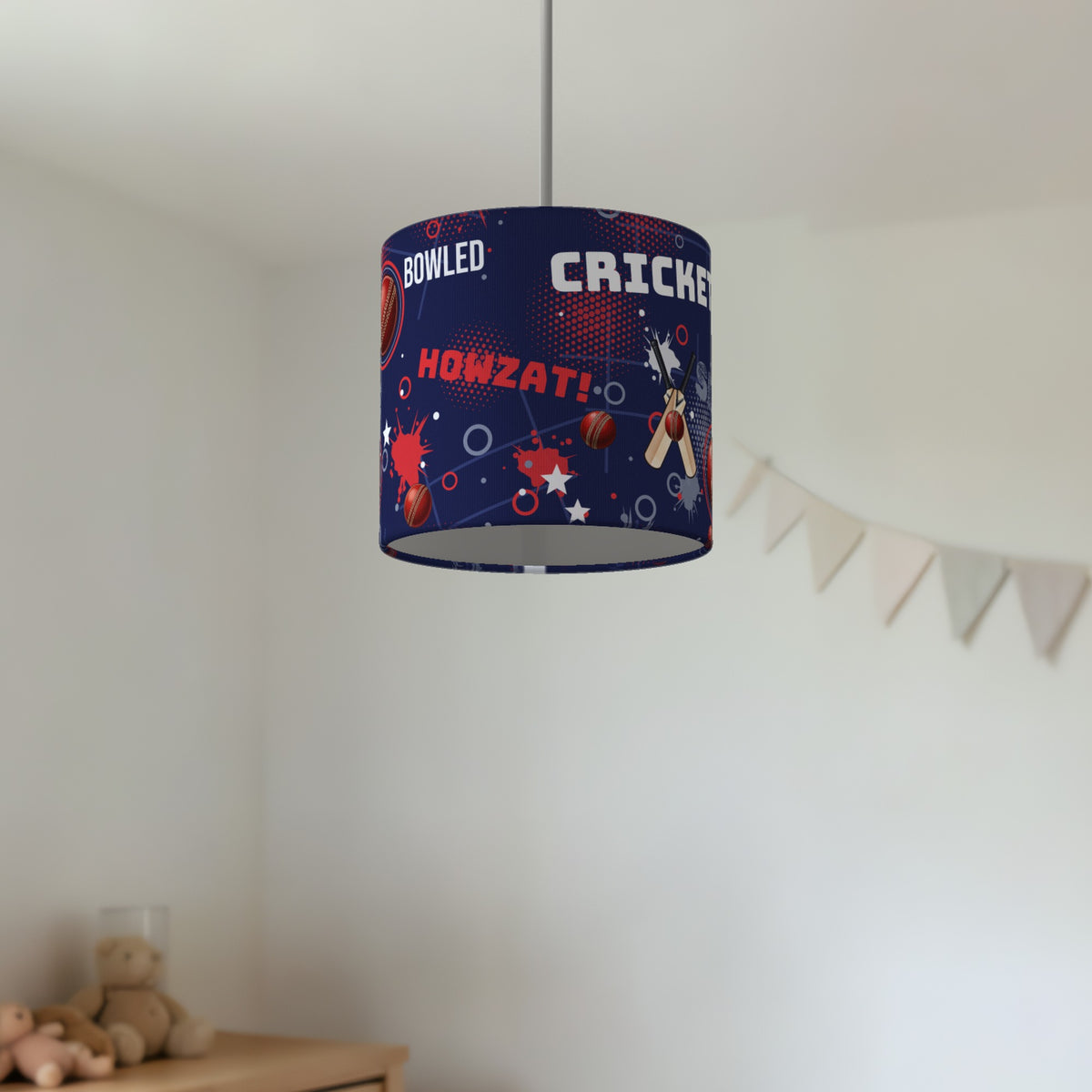 Navy Cricket Crazy lampshade - 20cm x 18.5cm Ceiling - photo 2