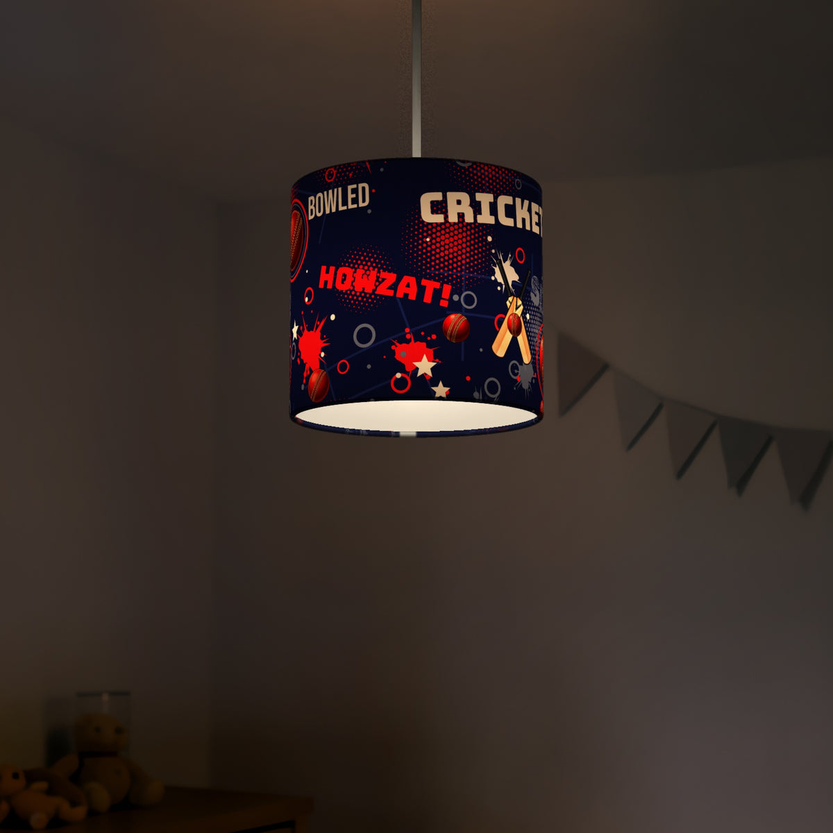 Navy Cricket Crazy lampshade - 20cm x 18.5cm Ceiling - photo 5
